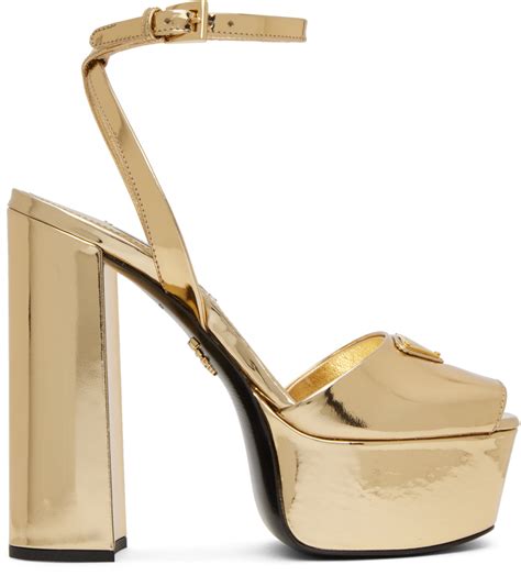 prada rose gold sandals|prada diagram platform sandal.